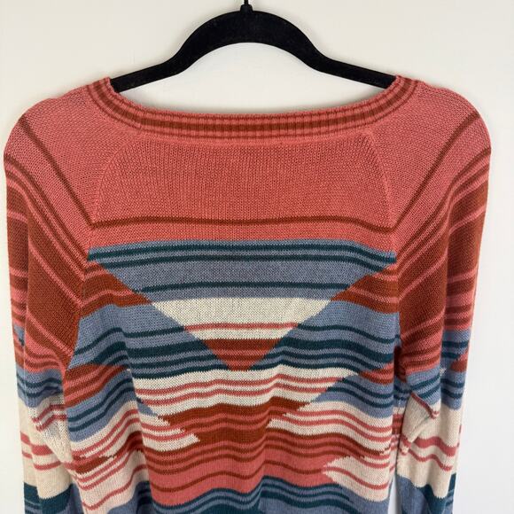 NWT Pendleton Womens Raglan 100% Cotton Tribal Ethnic Grey/Orange Sweater Small - Picture 6 of 9